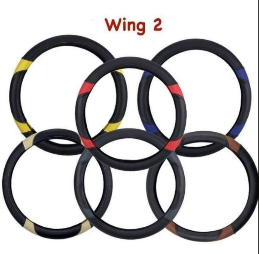 [TW] - หุ้มพวงมาลัย 37" เล็ก ทั่วไป สีดำ+สีแดง (WING V.2)