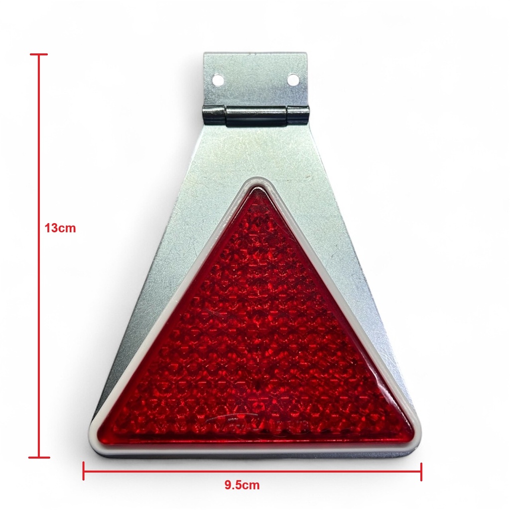 [THL] - ทับทิมสะท้อนแสงสามเหลี่ยม สีแดง 9.5x13cm เล็ก (แบบขันน็อต+บานพับ)