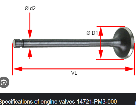 [FUJI] - วาล์วไอเสีย HONDA CIVIC 88-92, D15B