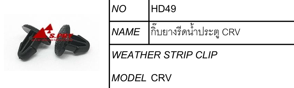 [S.PRY] - กิ๊บยางรีดน้ำประตู HONDA CRV 96-ON