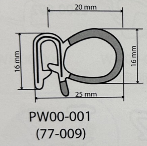 [PW00-001-S] [ADVANCE] - กระดูกงูมีฟองน้ำประตู NO.009 โปร่งข้าง (เมตรละ)
