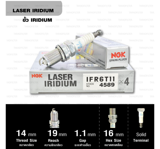 [IFR6T-11] [NGK] - หัวเทียน IFR6T-11 (LASER IRIDIUM)
