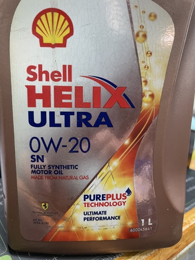 [5011987049451] [Shell] - น้ำมันเครื่อง เบนซิน ULTRA FULL Synth (SN) 0W-20 (1L)
