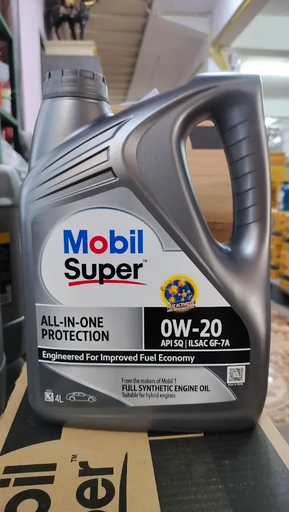 [8887191487450] [Mobil] - น้ำมันเครื่อง เบนซิน Sup AIO ECO 0W-20 SP (SQ) (4L)