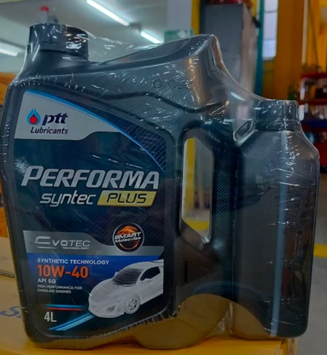 [8852124024408] [PTT] - น้ำมันเครื่อง เบนซิน PERFORMA SYNTEC PLUS EVOTEC (SQ) 10W-40 (4L+1L) 