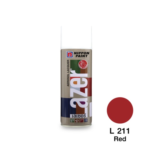 [N251-LAZERL211] [NIPPON PAINT] - สีสเปรย์ RED (สีแดง) (L211) รุ่น LAZER 400cc