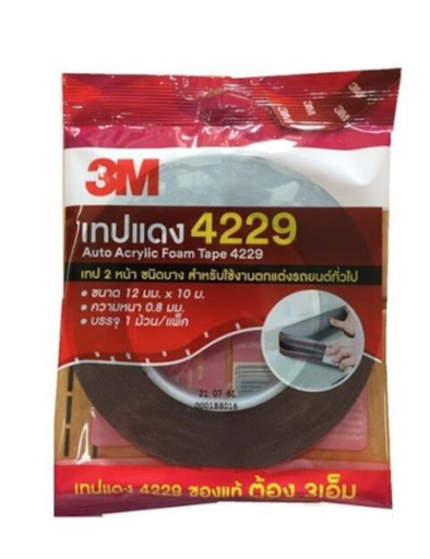 [4229P] [3M] - อะคริลิคโฟมเทป แดง 4229 12mm x 10m
